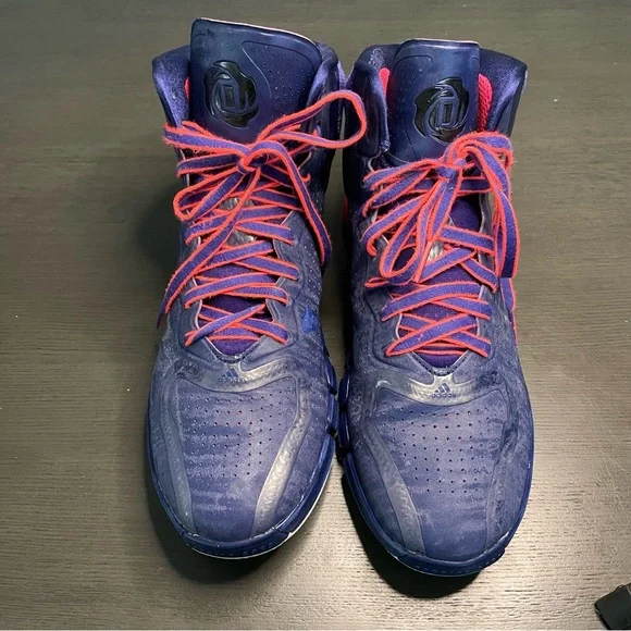 Adidas Rose 4 Night Blue White-Blast Purple Men's Size 12 Basketball Shoe - Picture 1 of 10